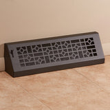 18" Solid Steel Modern Baseboard Register - Matte Black