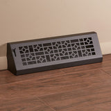 18" Solid Steel Modern Baseboard Register - Matte Black