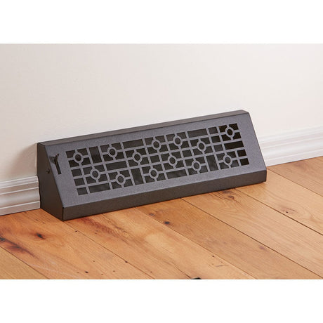 18" Solid Steel Modern Baseboard Register - Matte Black