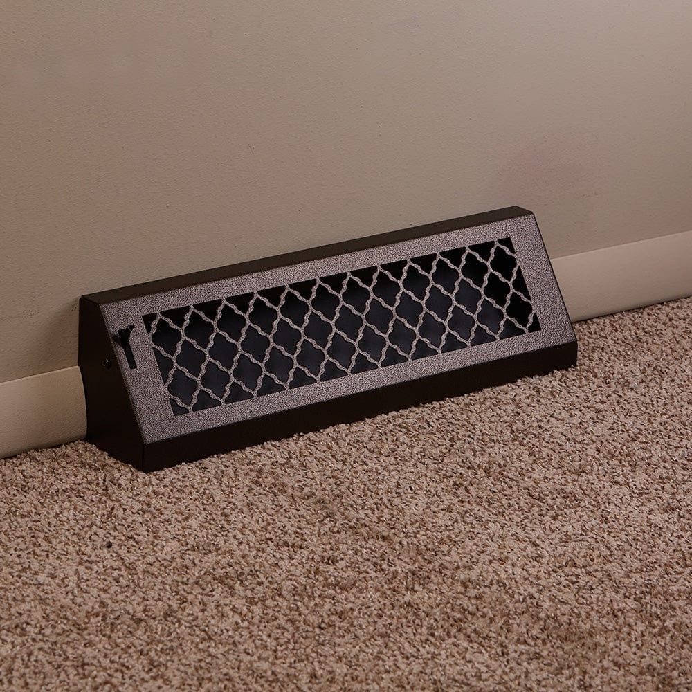 18" Solid Steel Tuscan Baseboard Register