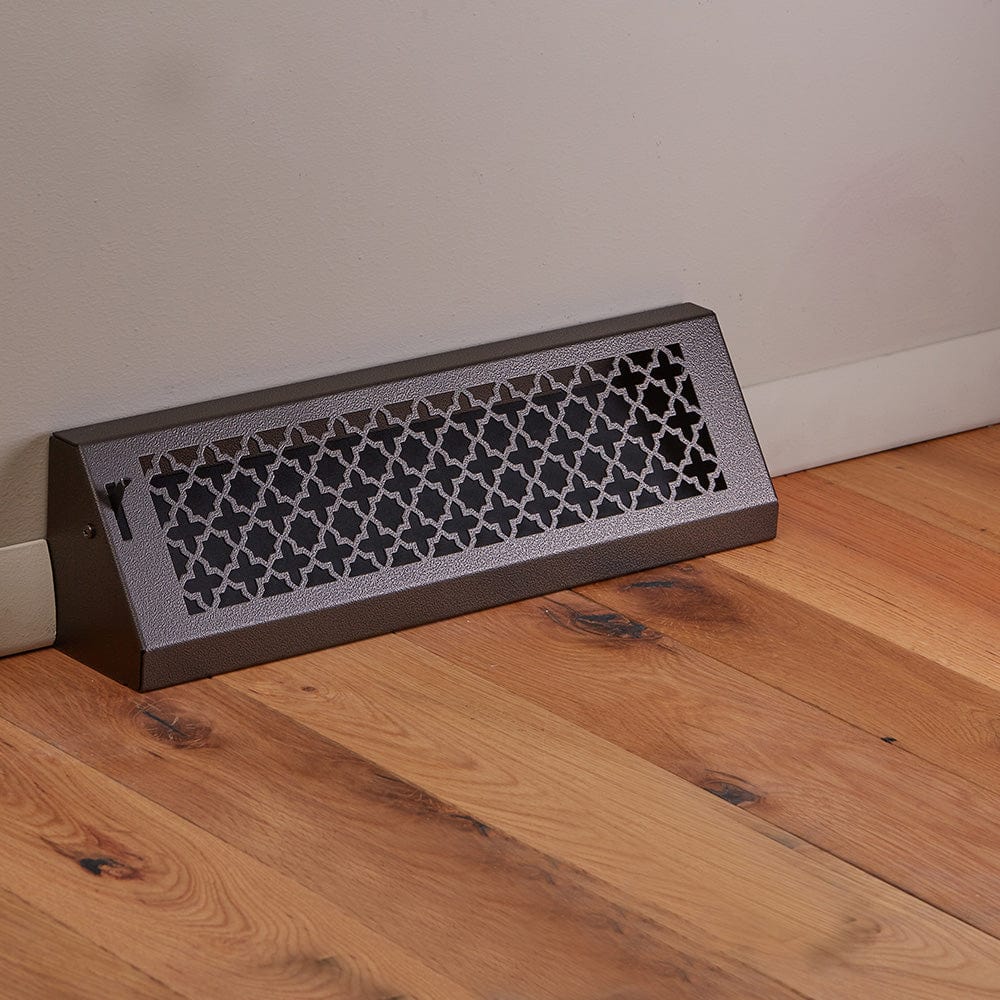 18" Solid Steel Victorian Baseboard Register