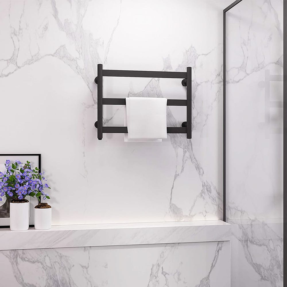 18" Tall 3 Flat Bar Wall-Mount Hard-Wiring/Plug In Towel Warmer