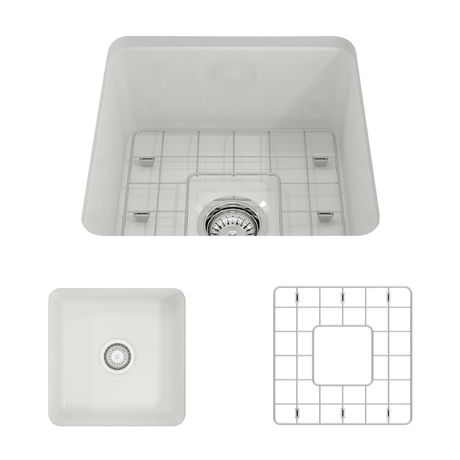 18" Tantana Fireclay Square Single-Bowl Undermount Kitchen Sink