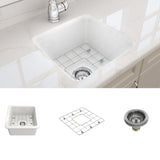 18" Tantana Fireclay Square Single-Bowl Undermount Kitchen Sink