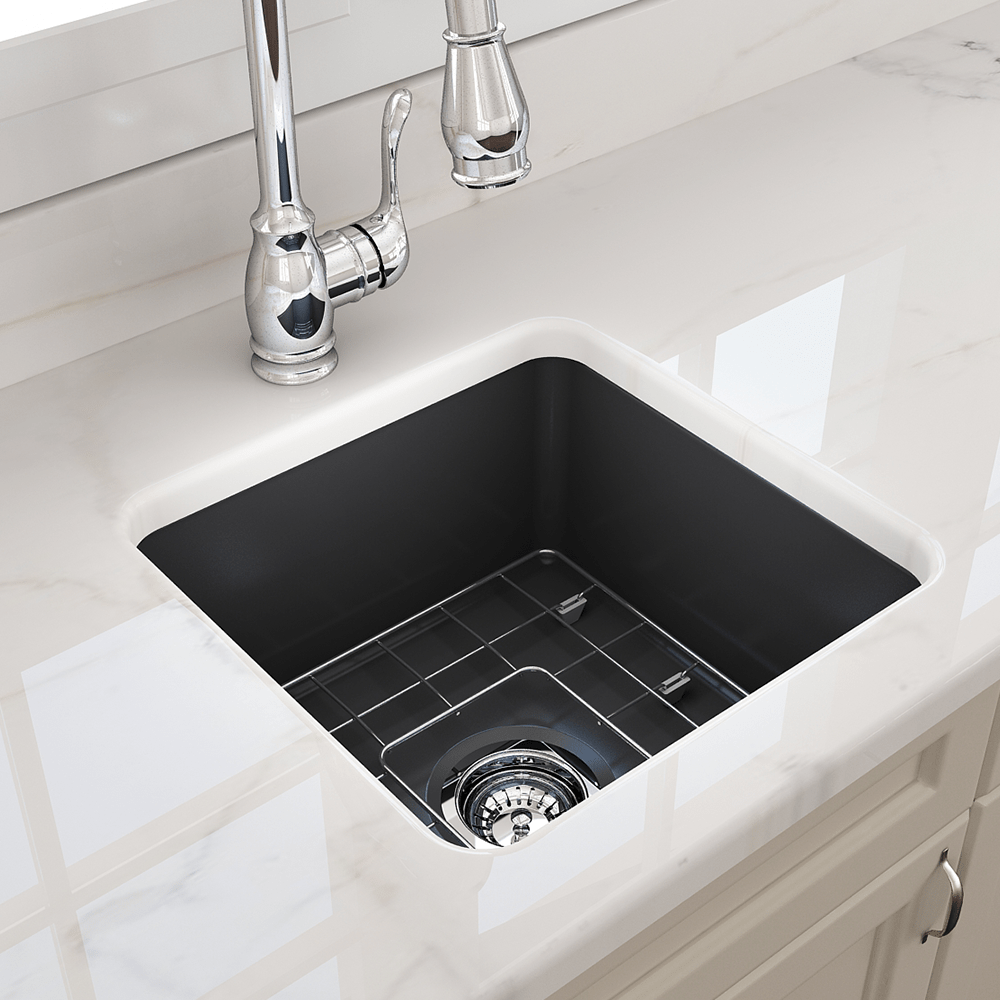 18" Tantana Fireclay Square Single-Bowl Undermount Kitchen Sink