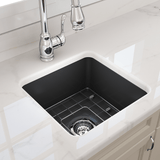 18" Tantana Fireclay Square Single-Bowl Undermount Kitchen Sink