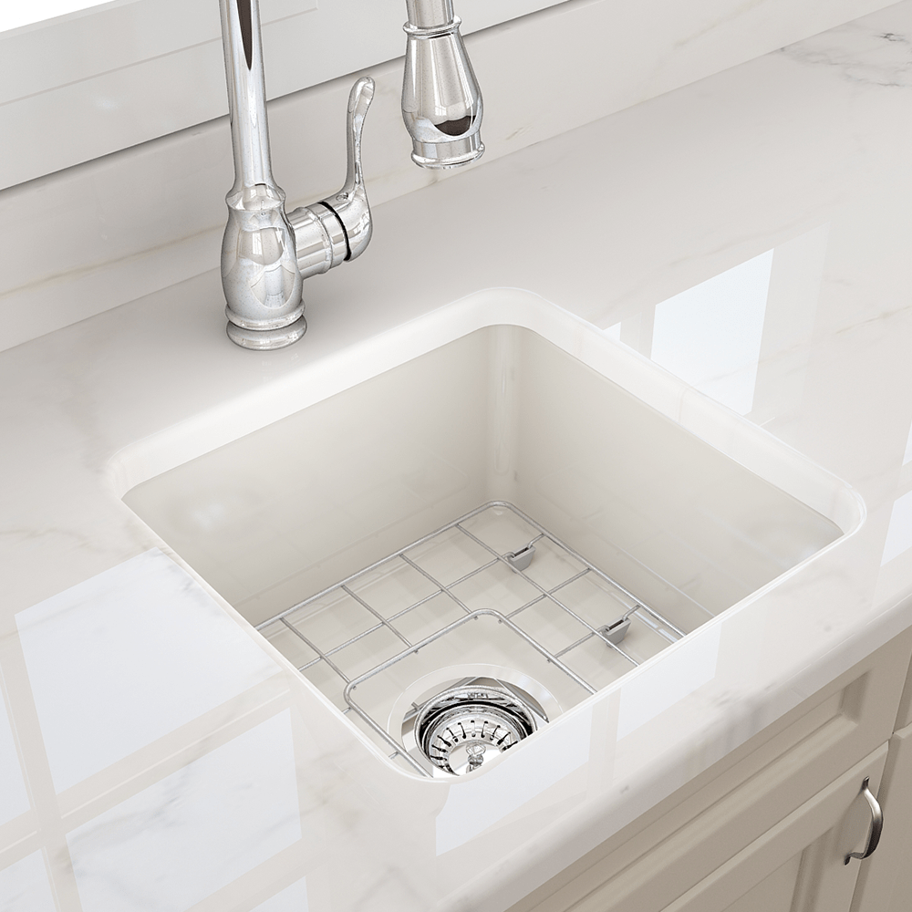 18" Tantana Fireclay Square Single-Bowl Undermount Kitchen Sink