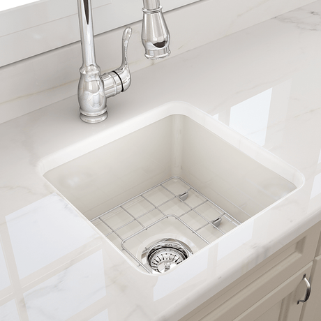 18" Tantana Fireclay Square Single-Bowl Undermount Kitchen Sink