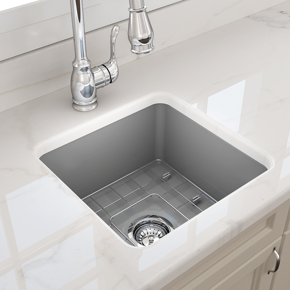 18" Tantana Fireclay Square Single-Bowl Undermount Kitchen Sink