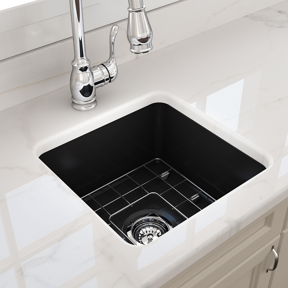 18" Tantana Fireclay Square Single-Bowl Undermount Kitchen Sink