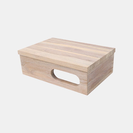 18" Thaxton Teak Wall-Mount Vessel Vanity with Towel Bar - Whitewash