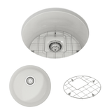 18" Traler Fireclay Round Single-Bowl Undermount Sink