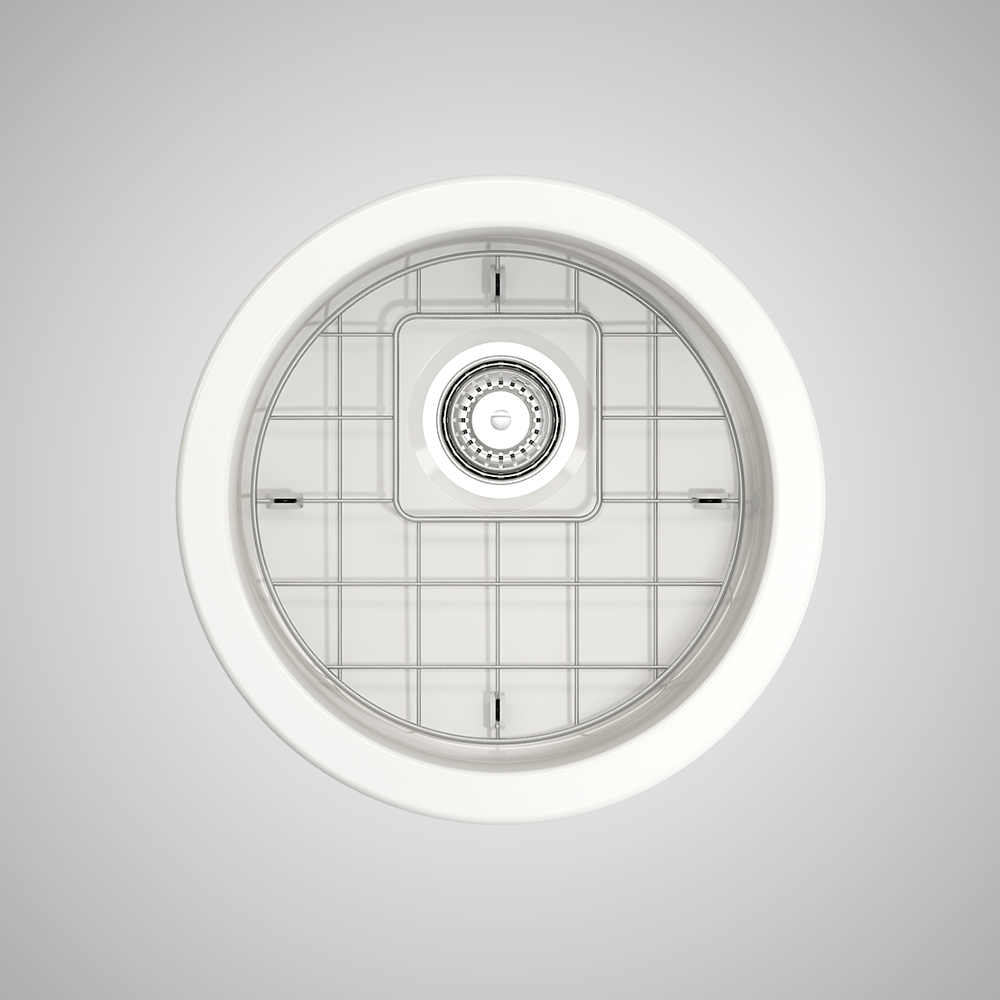 18" Traler Fireclay Round Single-Bowl Undermount Sink