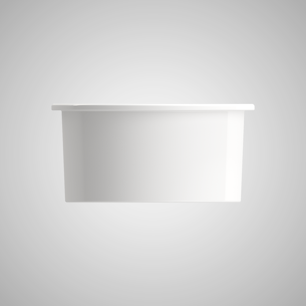 18" Traler Fireclay Round Single-Bowl Undermount Sink