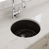 18" Traler Fireclay Round Single-Bowl Undermount Sink