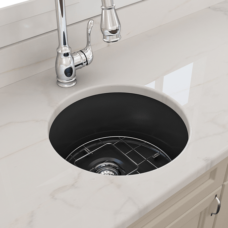 18" Traler Fireclay Round Single-Bowl Undermount Sink