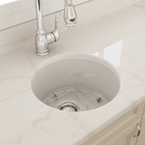 18" Traler Fireclay Round Single-Bowl Undermount Sink