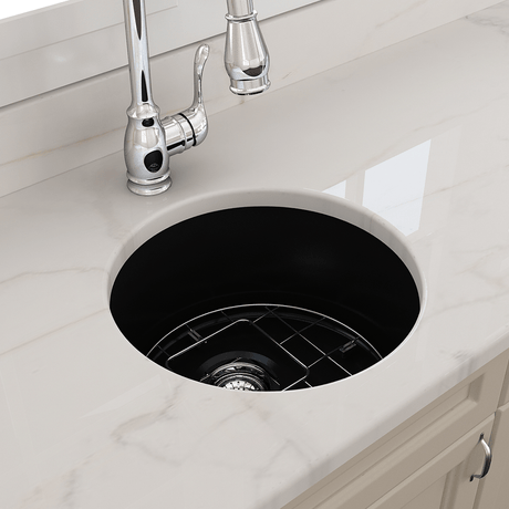 18" Traler Fireclay Round Single-Bowl Undermount Sink