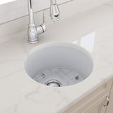 18" Traler Fireclay Round Single-Bowl Undermount Sink
