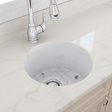 18" Traler Fireclay Round Single-Bowl Undermount Sink
