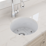 18" Traler Fireclay Round Single-Bowl Undermount Sink