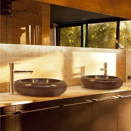 19" Porvenir Hammered Copper Vessel Sink