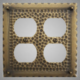 2 Gang Duplex Outlet Wall Switch Plate - Hammered Design
