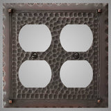 2 Gang Duplex Outlet Wall Switch Plate - Hammered Design