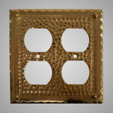 2 Gang Duplex Outlet Wall Switch Plate - Hammered Design