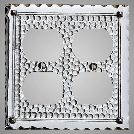 2 Gang Duplex Outlet Wall Switch Plate - Hammered Design