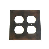 2 Gang Duplex Outlet Wall Switch Plate - Hammered Design