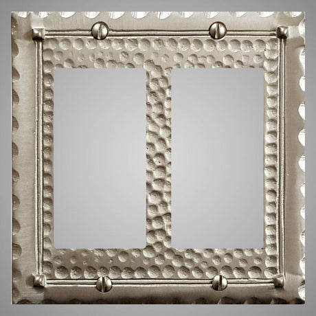 2 Gang Rocker Light Switch Plate - Hammered Design