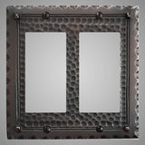 2 Gang Rocker Light Switch Plate - Hammered Design