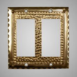 2 Gang Rocker Light Switch Plate - Hammered Design