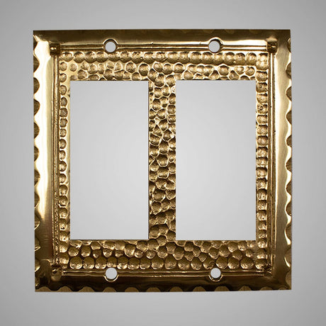 2 Gang Rocker Light Switch Plate - Hammered Design