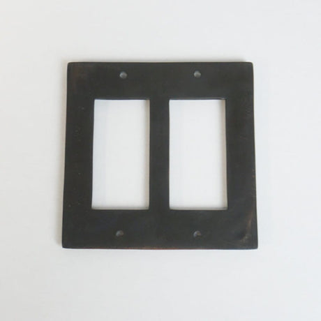 2 Gang Rocker Light Switch Plate - Hammered Design