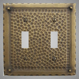 2 Gang Toggle Light Switch Plate - Hammered Design