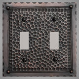 2 Gang Toggle Light Switch Plate - Hammered Design