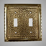 2 Gang Toggle Light Switch Plate - Hammered Design