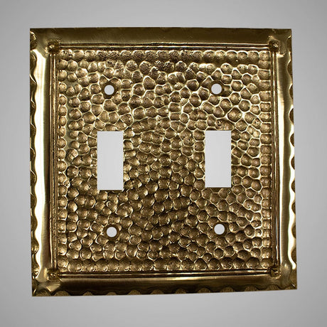 2 Gang Toggle Light Switch Plate - Hammered Design