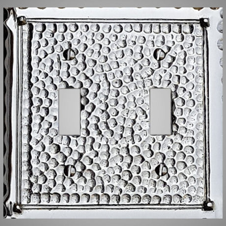 2 Gang Toggle Light Switch Plate - Hammered Design