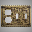 2 Toggle, 1 Duplex Wall Switch Plate - Hammered Design