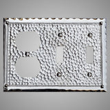 2 Toggle, 1 Duplex Wall Switch Plate - Hammered Design