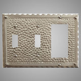 2 Toggle, 1 Rocker Wall Switch Plate - Hammered Design