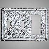 2 Toggle, 1 Rocker Wall Switch Plate - Hammered Design