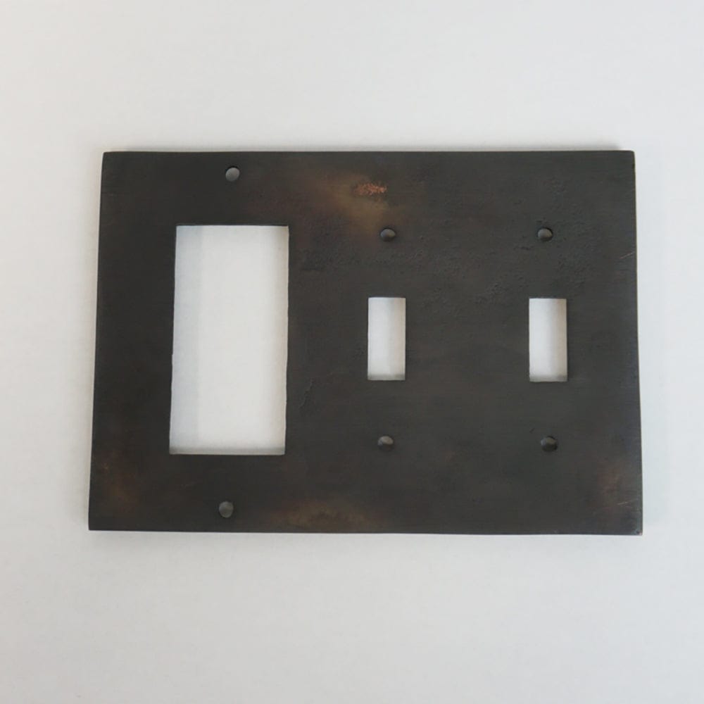 2 Toggle, 1 Rocker Wall Switch Plate - Hammered Design