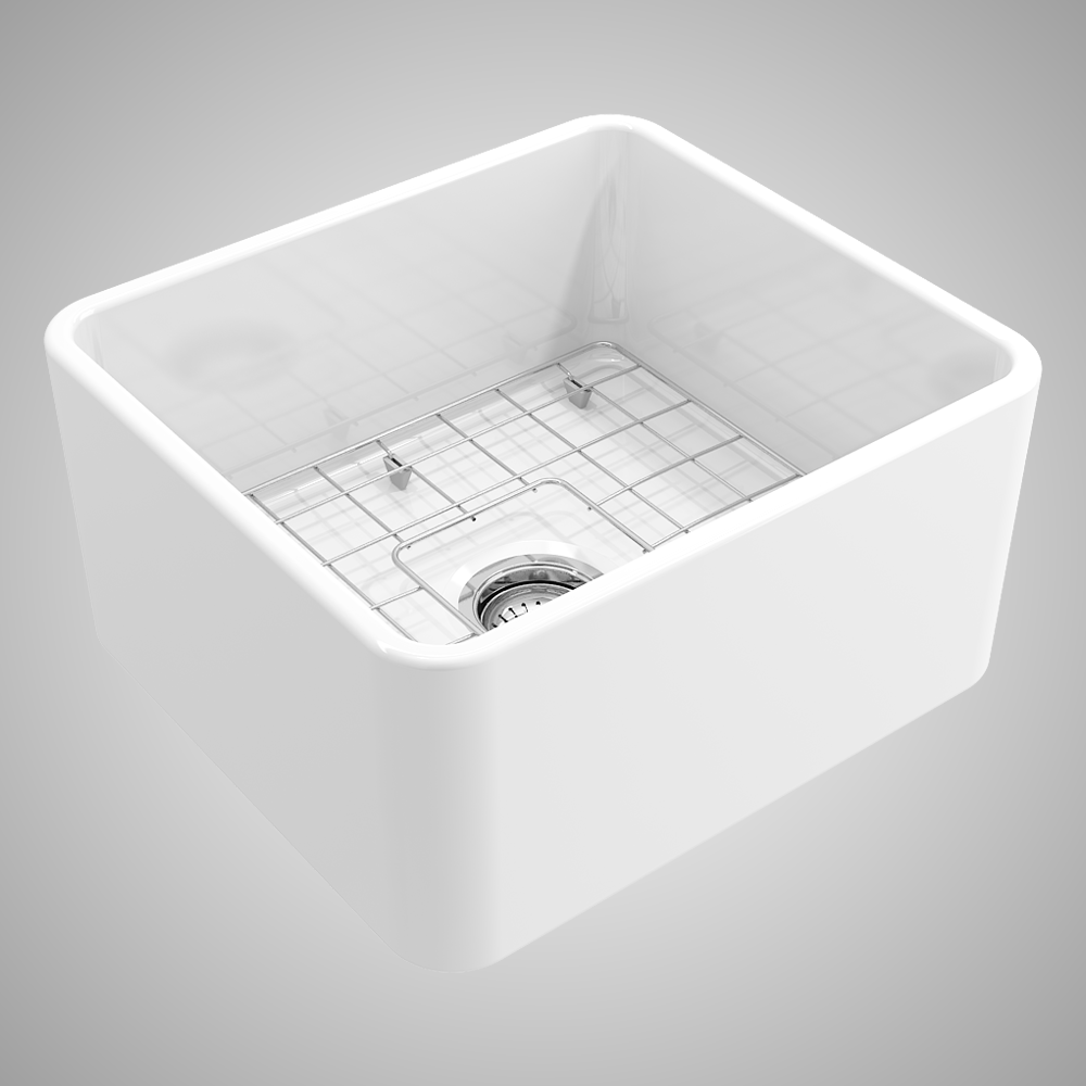 20" Dreason Fireclay Single-Bowl Farmhouse Kitchen Sink