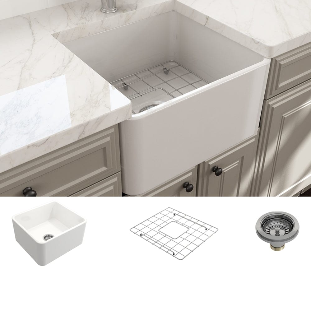 20" Dreason Fireclay Single-Bowl Farmhouse Kitchen Sink