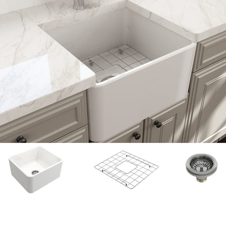 20" Dreason Fireclay Single-Bowl Farmhouse Kitchen Sink