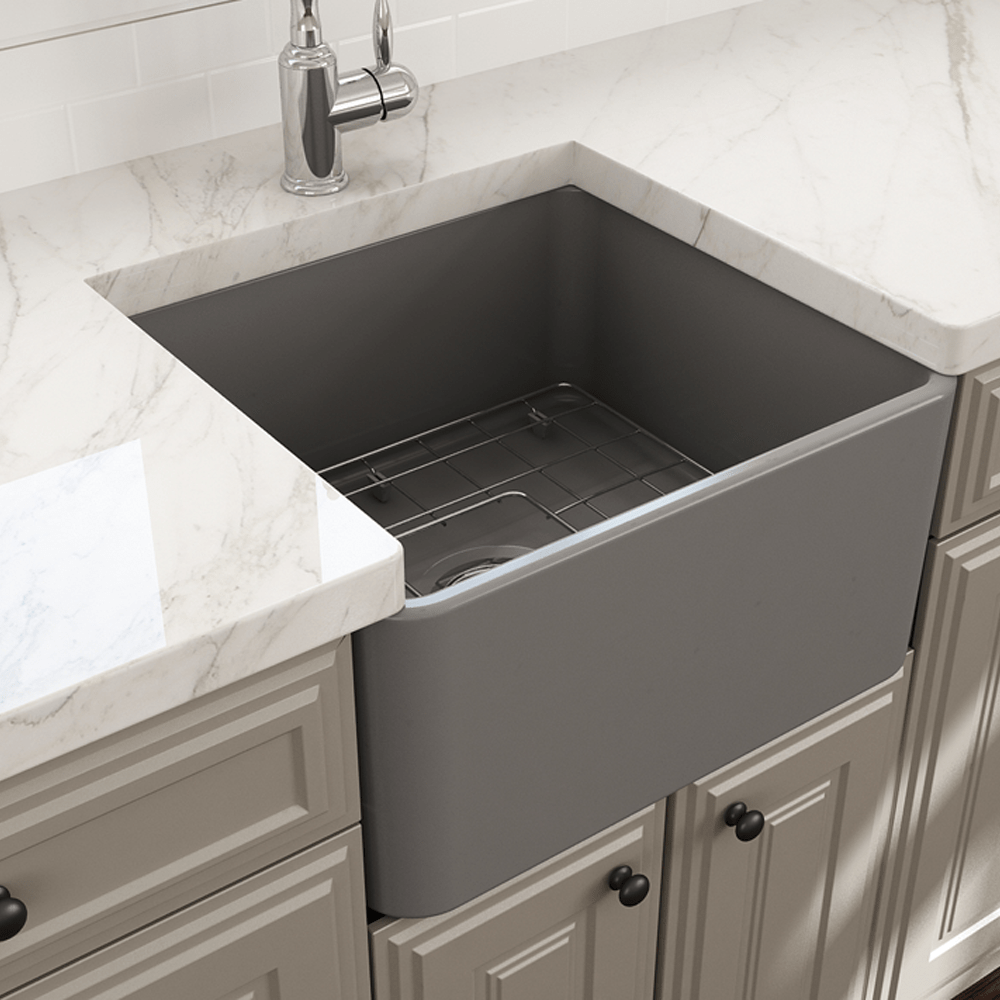 20" Dreason Fireclay Single-Bowl Farmhouse Kitchen Sink